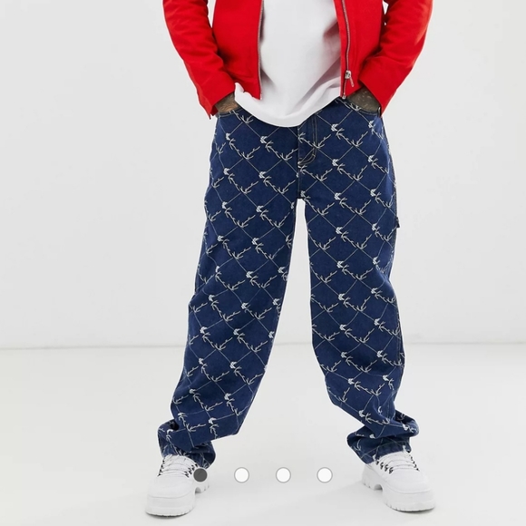 Karl Kani Other - VERY Rare Vintage Karl Kani Baggy Carpenter Denim Jeans All-over Print - Size L